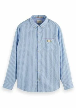 Scotch & Soda Regular Fit Striped With Sleeve Adjustment - Overhemd - Blue Multi Stripe -ZALANDO WINKEL ed431cf7880542309b488cd6940fabe7