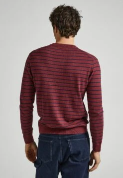 Pepe Jeans Andre Stripes - Trui - Burgundy Red -ZALANDO WINKEL ed6f496df4244b90af452a7c173cb3f9