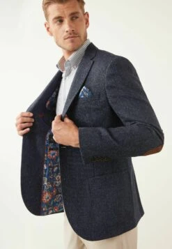 Next Signature Moons British Textured With Elbow Patches- Blazer - Blue -ZALANDO WINKEL edea75b6b5854299ab58f67f6926496d