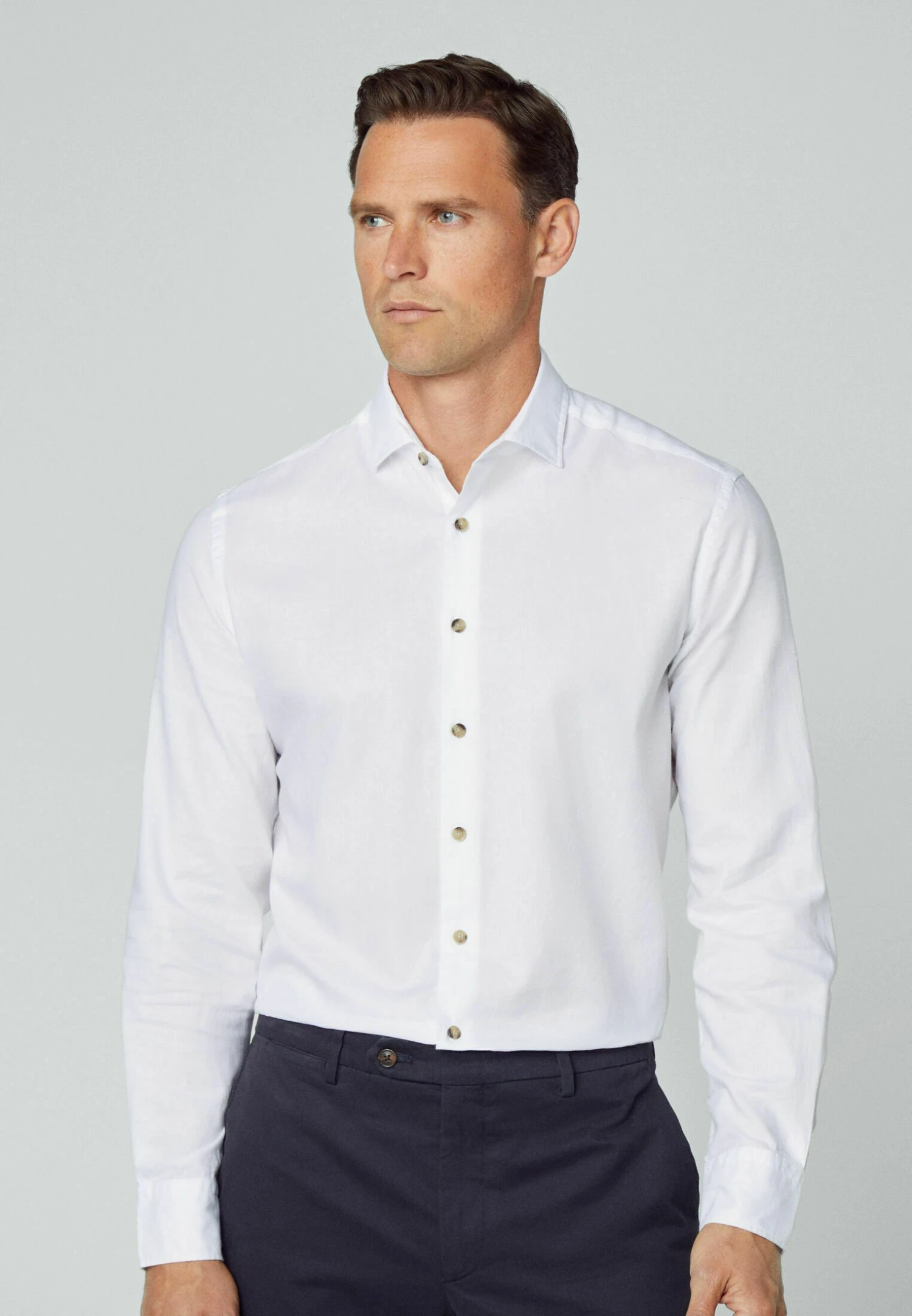 Hackett London Piece Dyed Soft- Overhemd - White 3 Hackett London Piece Dyed Soft- Overhemd - White