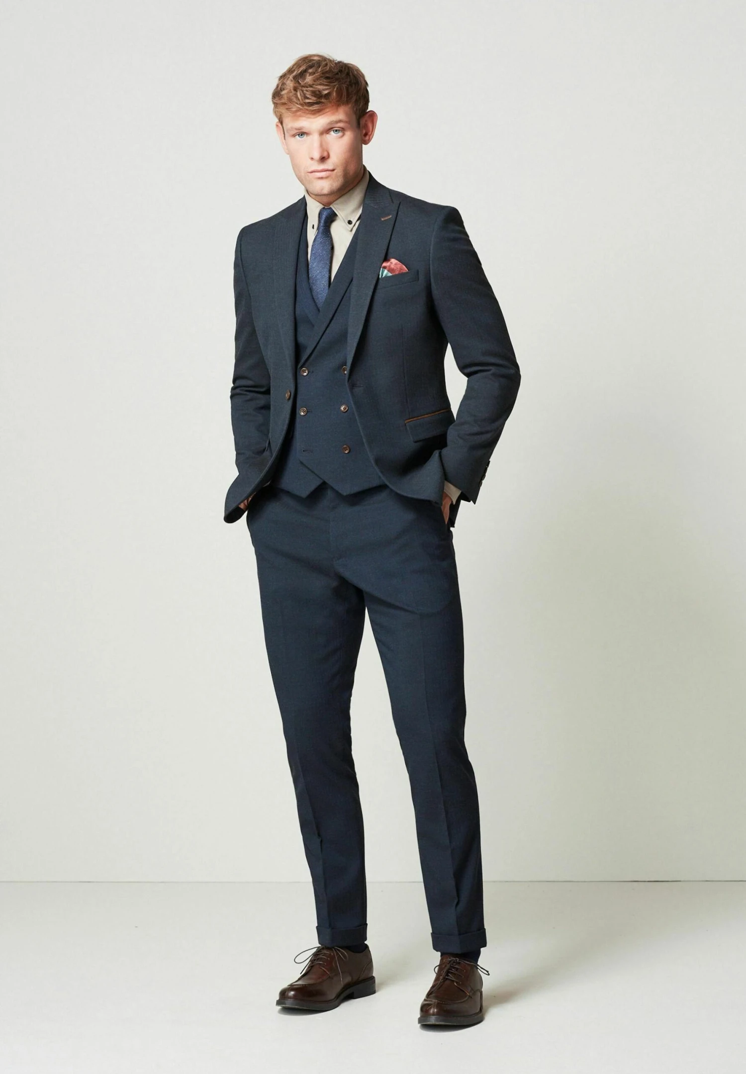 Next Trimmed Herringbone - Colbert - Navy Blue 4 Next Trimmed Herringbone - Colbert - Navy Blue - Afbeelding 2