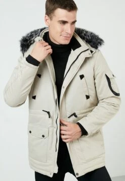 100 Removable Hooded - Winterjas - Stone Colored -ZALANDO WINKEL fdaa4a634adf482e92d70c70c80d3a18