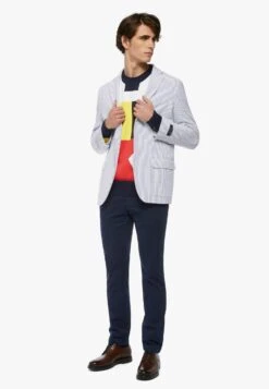 Milano Fit Seersucker - Halflange Jas - Blue