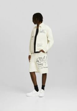 BERSHKA Michel Basquiat Print - Spijkerjas - Beige -ZALANDO WINKEL feabaac228a149fcaf5df29df2fd272b